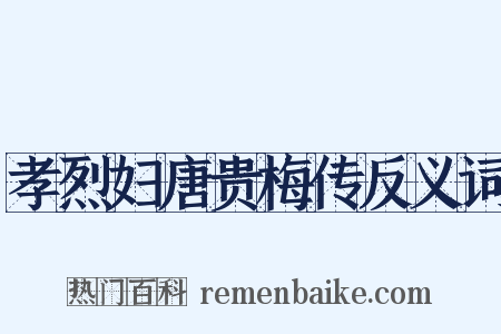 孝烈妇唐贵梅传反义词是什么意思的图片